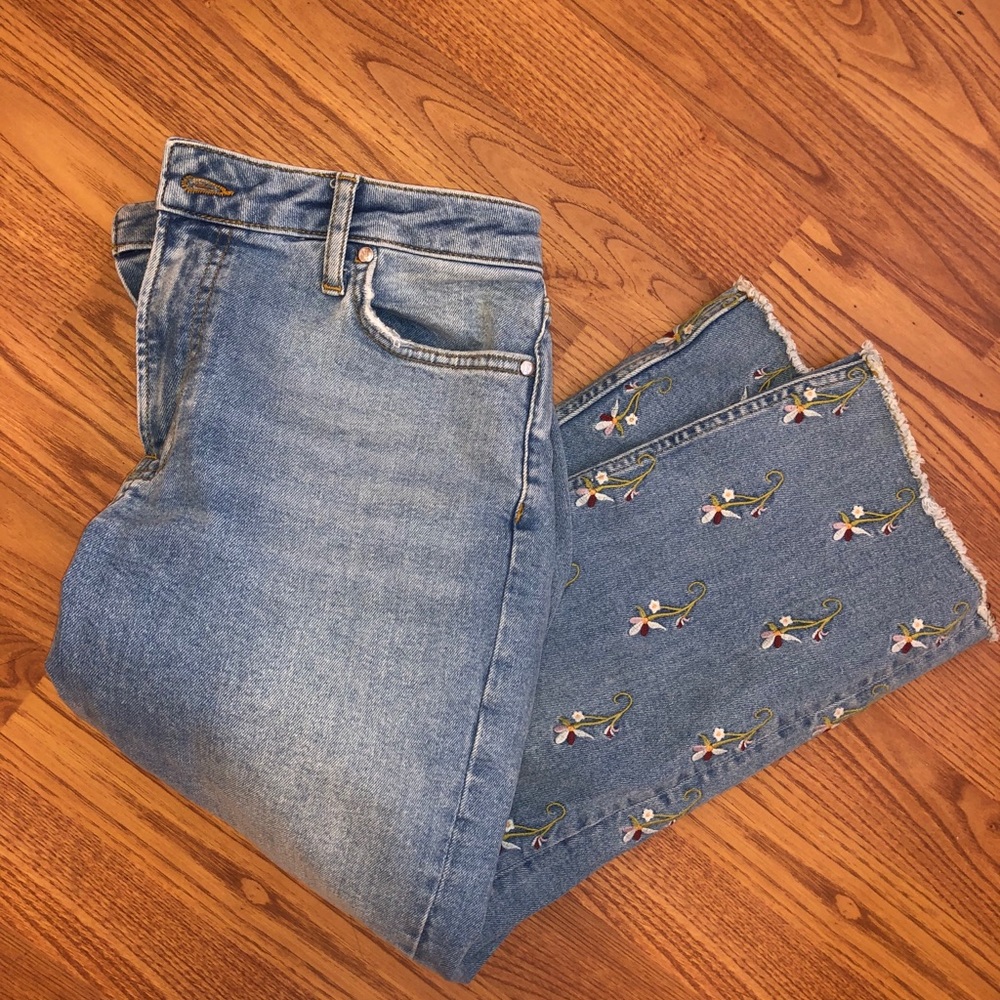 Floral Embroidered Jeans